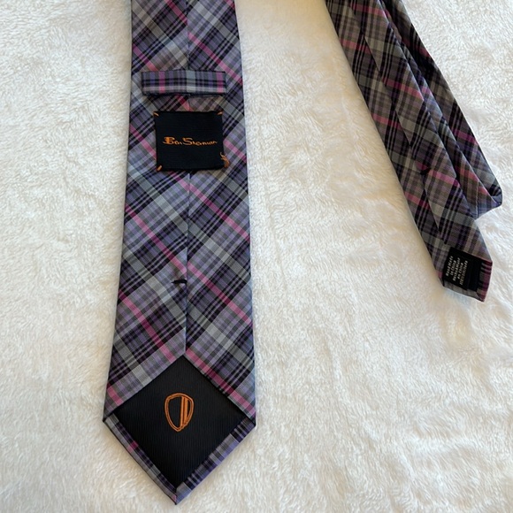Ben Sherman Black Plaid Tie - Picture 4 of 7